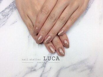 ネイルアトリエルカ(nail atelier LUCA)/W-31 上品ブラウンラメネイル