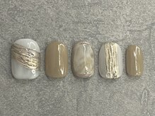 カラネイル 南森町店(calla nail)/立体ラメ ニュアンスアート gold