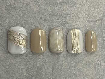 カラネイル 南森町店(calla nail)/立体ラメ ニュアンスアート gold