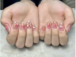 ワンホンガラスネイル