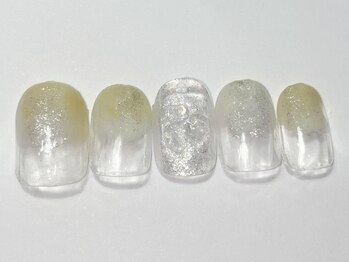 ネイルメゾン 渋谷店(NAIL MAISON)/イエローラメ透明感￥5500