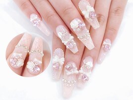 長さだしジェル付け放題★薔薇