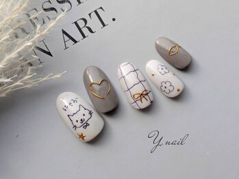ワイネイル(Y.nail)/らくがきねこネイル