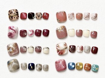 ラヴィネイル アイルアイズサラ 京都駅前店(La Vie Nail I'll Eyes' SARA)の写真/シンプルから華やかまで、あなたの“なりたい足元”がきっと見つかる豊富なフットネイルデザイン。