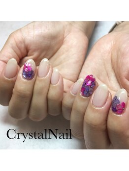 クリスタルネイル ボンベルタ橘店(CRYSTAL NAIL)/ワンカラー×シェル