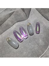 ネイルアンドアイラッシュスタジオ シュシュ(chouchou)/クリア・シェル・ラメホロ 梅雨