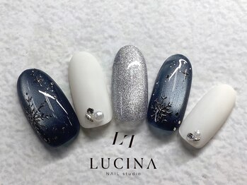 H-598大人上品な雪の結晶ネイル