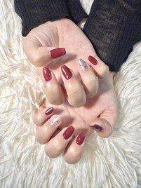 秋冬ぴったりボルドーネイル