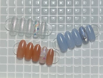 ジョアネイル(JOA Nail)/シンプル/ホロ/インク/夏ネイル