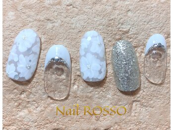 ネイルロッソ 浅草店/ホワイト フラワー