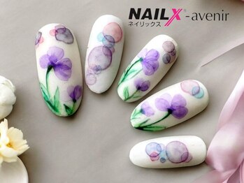 ネイリックス アヴェニール(NAILX avenir)/パープルたらしこみフラワー