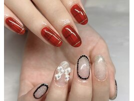 チェック×ラメ