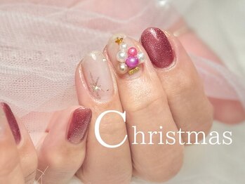 ネイルサロン クランベリー(Cranberry)/パールでクリスマス