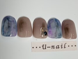 ブルー☆マーブルネイル
