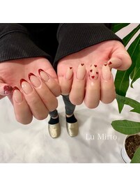 バレンタインネイル