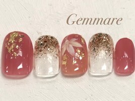 ワンポイント紅葉ネイル