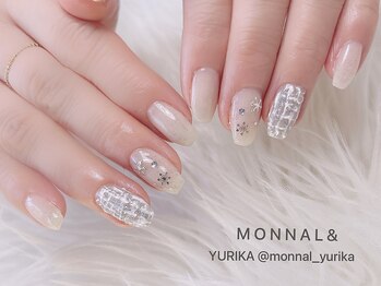 モナールアンド(MONNAL&)/ツイード柄ネイル