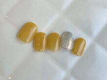 アイネイルズ 池袋店(I-nails)/オレンジオーロラネイル