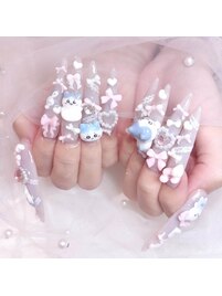 ちいかわハチワレ3Dネイル