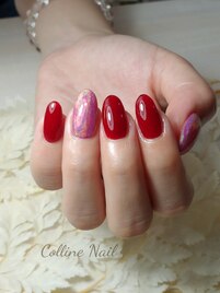 【田島】春のレッドネイル