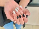 ブラック×シルバーネイル