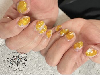 インクで作るイエローネイル