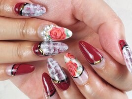 ブランケットツイード×薔薇