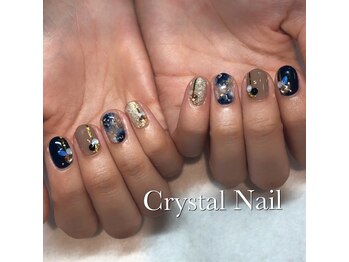 クリスタルネイル ボンベルタ橘店(CRYSTAL NAIL)/ワンカラー×アート