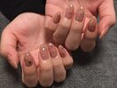 HAND/ワンカラー/宝石ネイル
