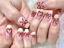 ぷっくり/リボン/ハートネイル