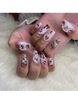 バレンタインネイル