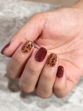 ネイルサロン ミル(Mille)/bordeaux&leopard