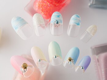 ネイルアンドジュエリーラズリ(Nail＆Jewelry RAZULI)/【マーブル/レインボーネイル】