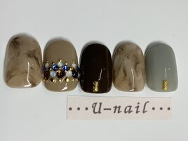 ブラウンマーブルネイル