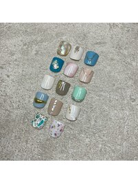 親指アート付きフットワンカラー