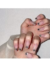 アンダーバーホワイトプラス 南海難波店(_WHITE+)/フラッシュ囲みネイル