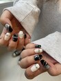 ディー ネイル アイラッシュ ヤバ(DEE nail×eyelash yaba)&nbsp;モノトーンかっこいいネイル☆