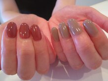 アロアロネイル(aloalo nail)/秋スモーキーアシメNAIL