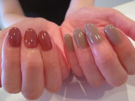 秋スモーキーアシメNAIL