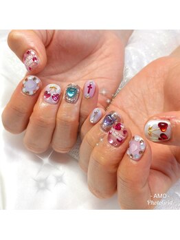 アモ ラブネイルズ(AMO Love nails)/キラキラチェリーネイル