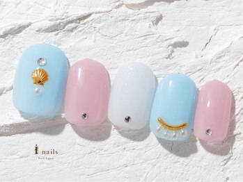 ジェミーネイル エビス(Jemiy nail ebisu)/貝殻ストーンブルー夏7755yen