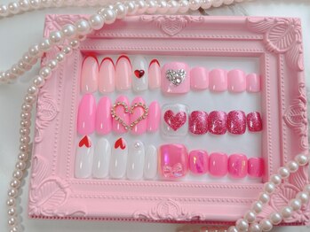 ピンク・ハート・リボン