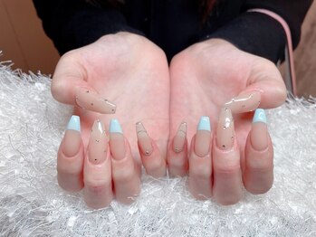 レアネイル 新宿(le'a nail)/ブルーフレンチデザイン