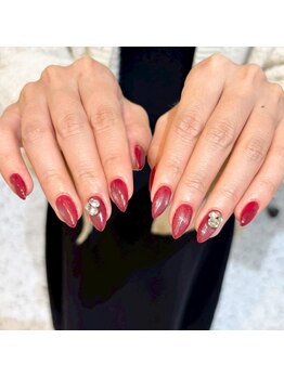 ホワイトネイル 難波店(WHITE NAIL)/マグネットネイル/レッドネイル