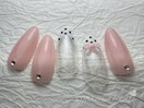 リボン×ドットネイル