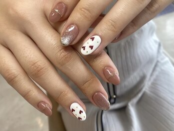 バレンタインネイル