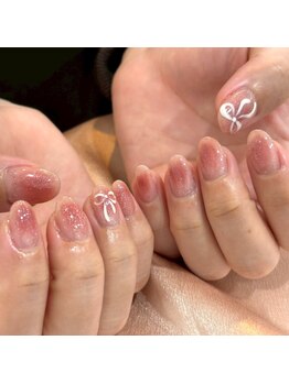 チークネイル/リボンネイル