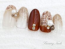 ラグジュアリーネイルズ オオミヤ(Luxury Nails Omiya)/ツイード柄*球体パール
