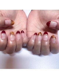 べっこうフレンチネイル