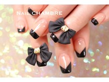 ネイル シャンブル(nail CHAMBRE)/黒フレンチネイル